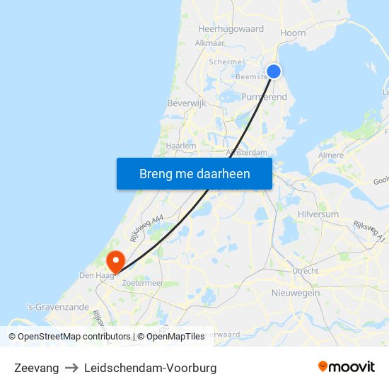 Zeevang to Leidschendam-Voorburg map