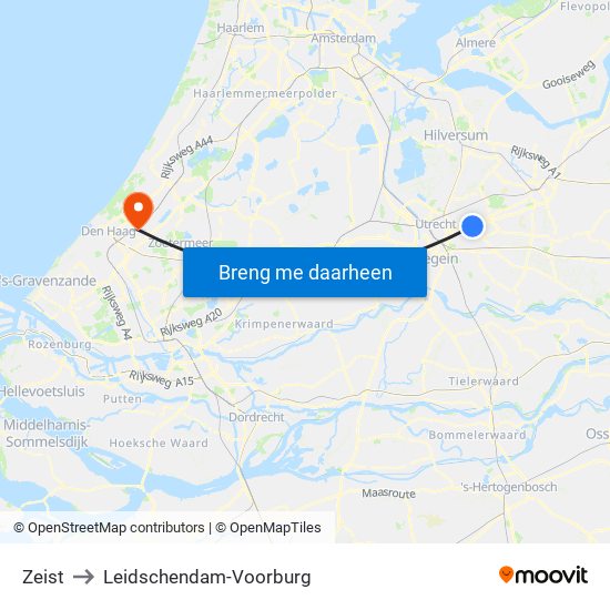 Zeist to Leidschendam-Voorburg map