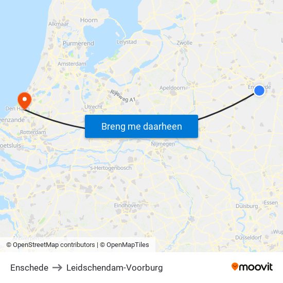 Enschede to Leidschendam-Voorburg map
