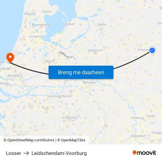 Losser to Leidschendam-Voorburg map