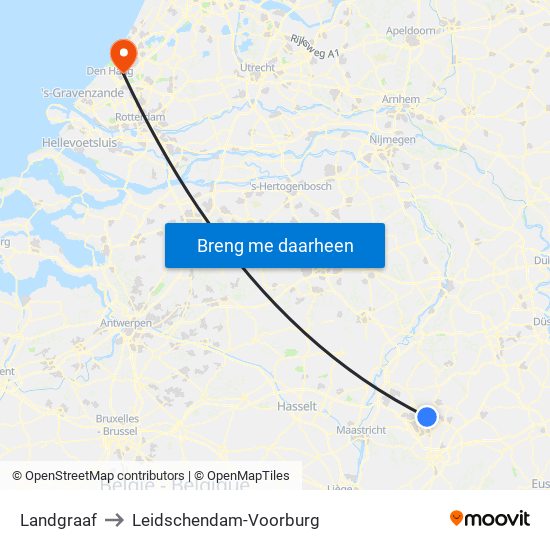 Landgraaf to Leidschendam-Voorburg map