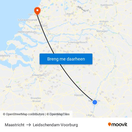 Maastricht to Leidschendam-Voorburg map