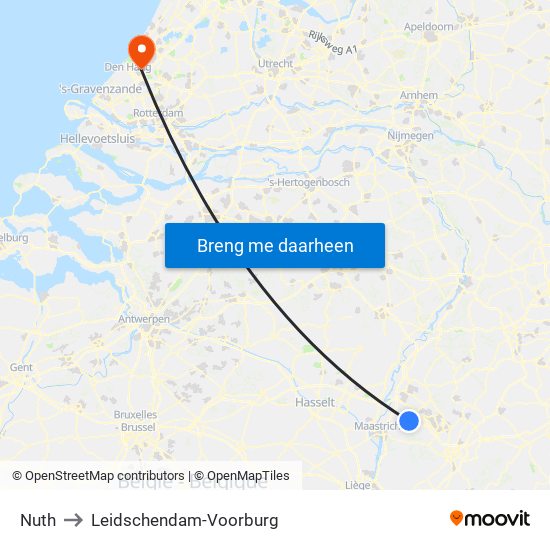 Nuth to Leidschendam-Voorburg map