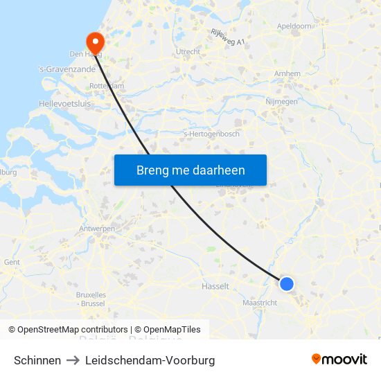 Schinnen to Leidschendam-Voorburg map