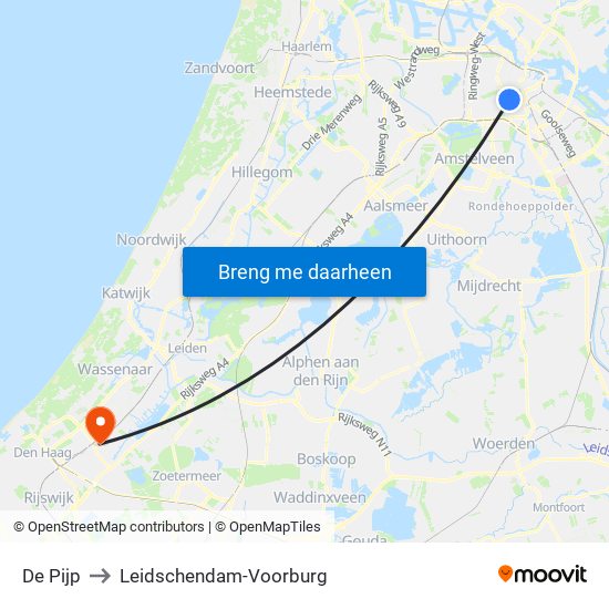 De Pijp to Leidschendam-Voorburg map
