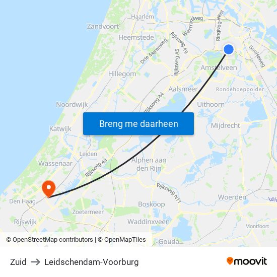 Zuid to Leidschendam-Voorburg map