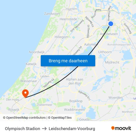 Olympisch Stadion to Leidschendam-Voorburg map