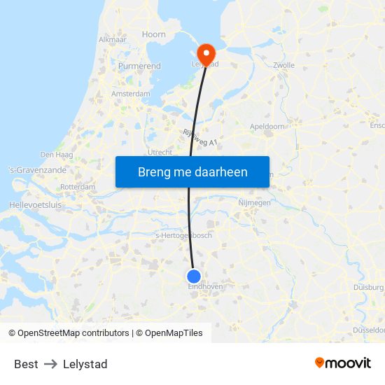 Best to Lelystad map