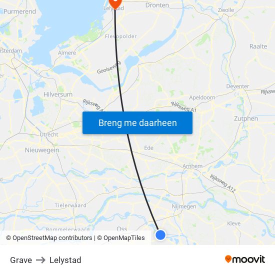 Grave to Lelystad map