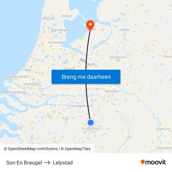 Son En Breugel to Lelystad map