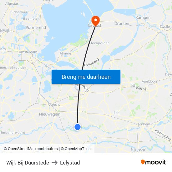 Wijk Bij Duurstede to Lelystad map