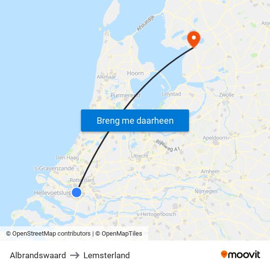 Albrandswaard to Lemsterland map