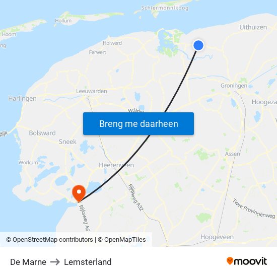 De Marne to Lemsterland map