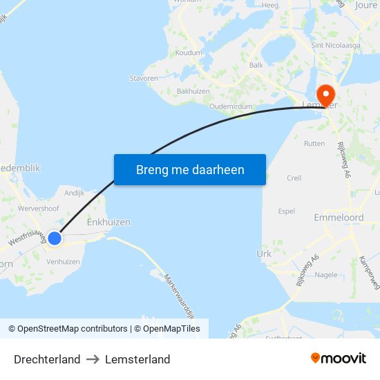 Drechterland to Lemsterland map