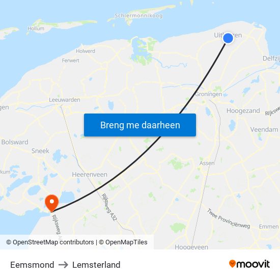 Eemsmond to Lemsterland map