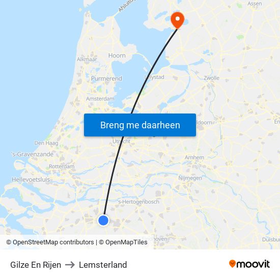 Gilze En Rijen to Lemsterland map