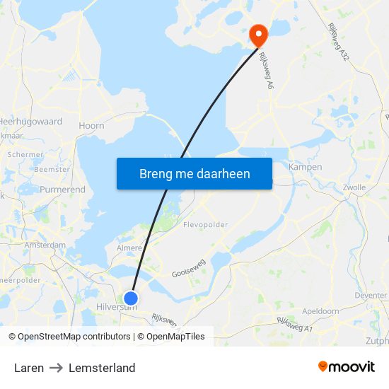 Laren to Lemsterland map