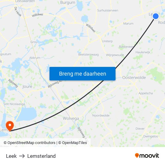 Leek to Lemsterland map