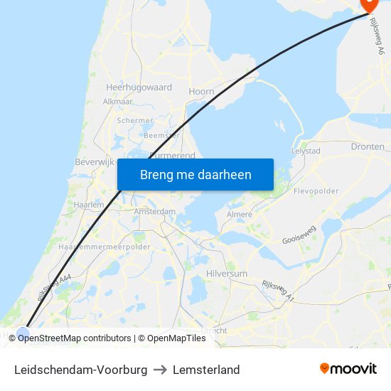 Leidschendam-Voorburg to Lemsterland map