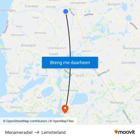 Menameradiel to Lemsterland map