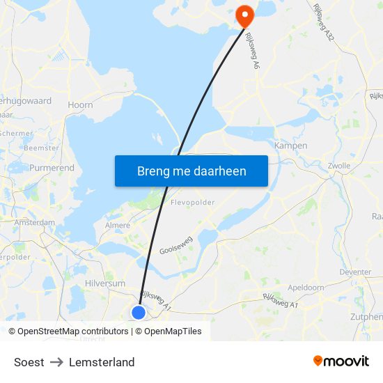 Soest to Lemsterland map