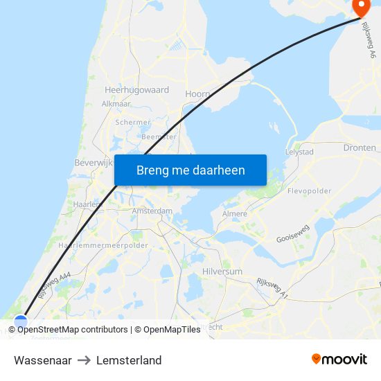Wassenaar to Lemsterland map