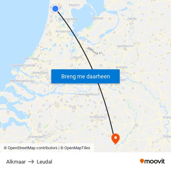 Alkmaar to Leudal map