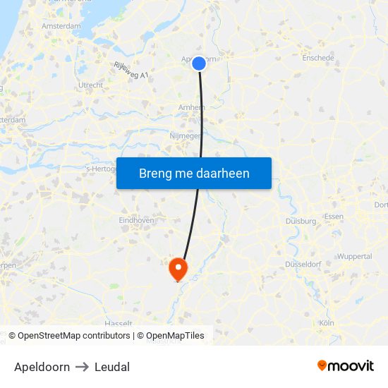 Apeldoorn to Leudal map