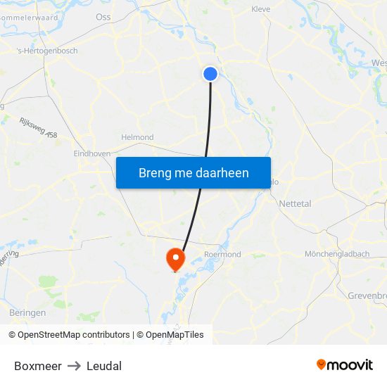 Boxmeer to Leudal map