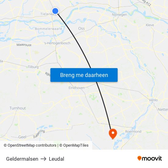 Geldermalsen to Leudal map