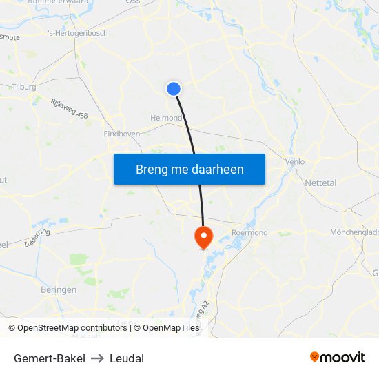 Gemert-Bakel to Leudal map