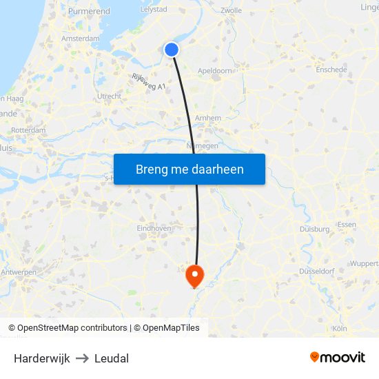 Harderwijk to Leudal map