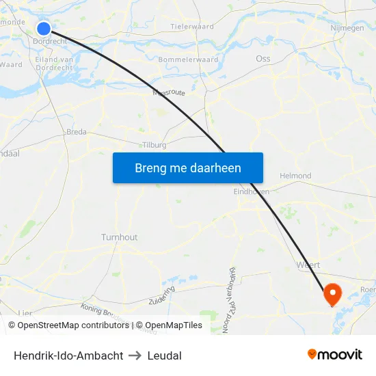 Hendrik-Ido-Ambacht to Leudal map