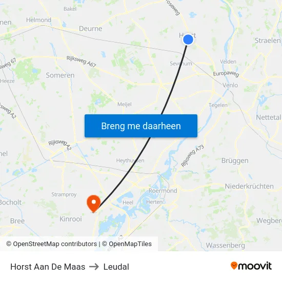 Horst Aan De Maas to Leudal map