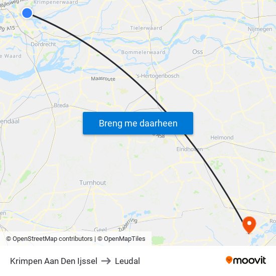 Krimpen Aan Den Ijssel to Leudal map