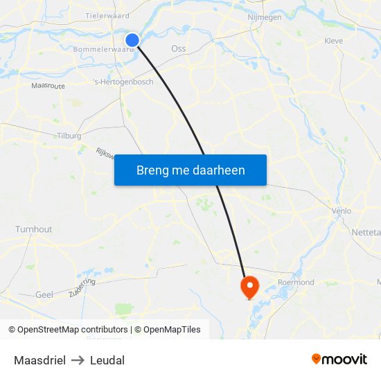 Maasdriel to Leudal map