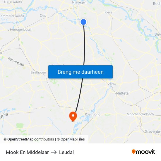 Mook En Middelaar to Leudal map