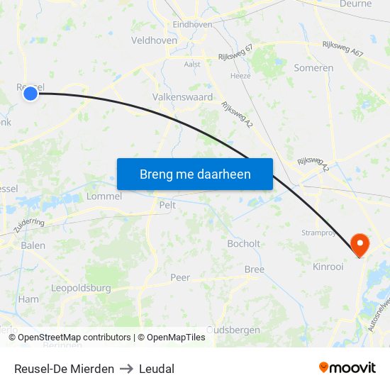Reusel-De Mierden to Leudal map