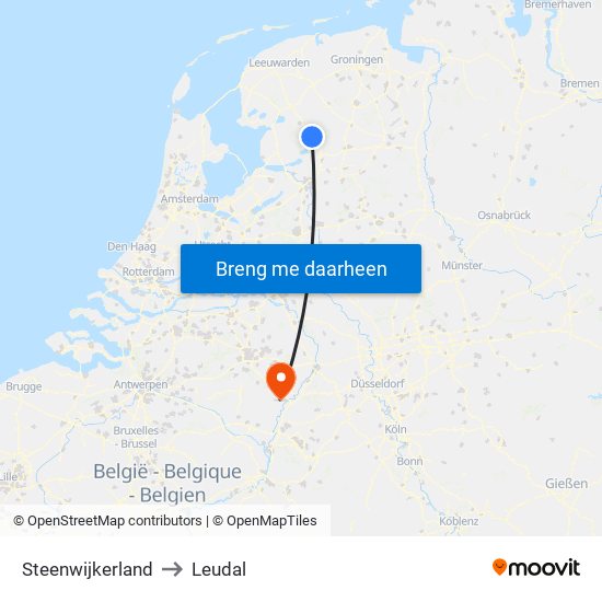 Steenwijkerland to Leudal map