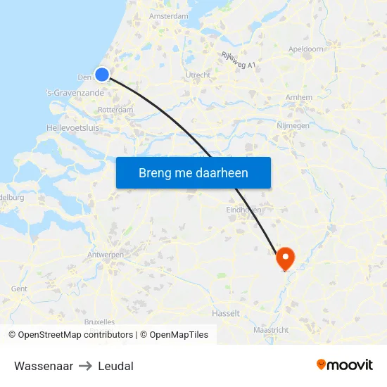 Wassenaar to Leudal map