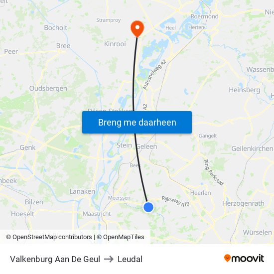 Valkenburg Aan De Geul to Leudal map