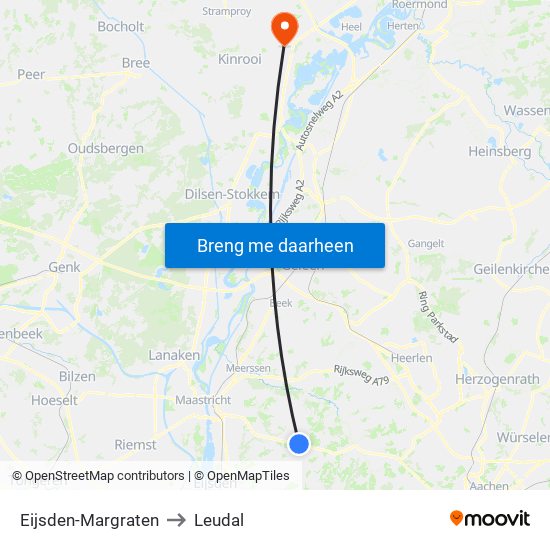 Eijsden-Margraten to Leudal map