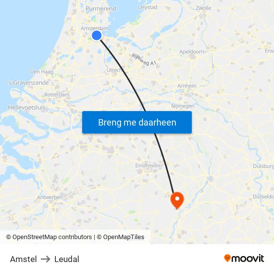 Amstel to Leudal map