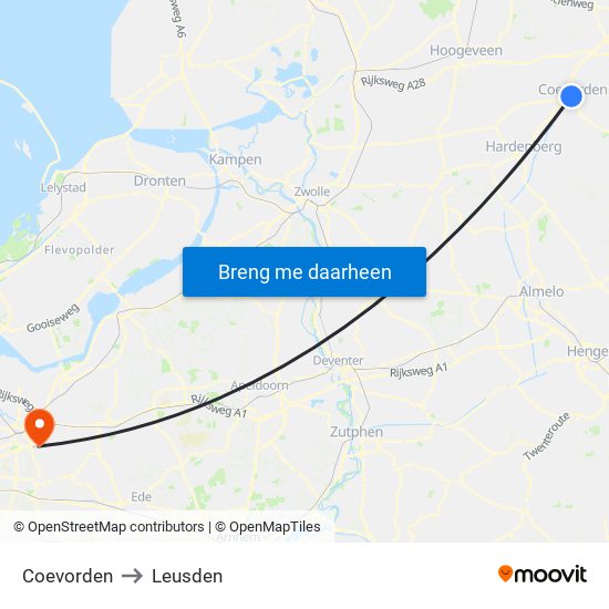 Coevorden to Leusden map