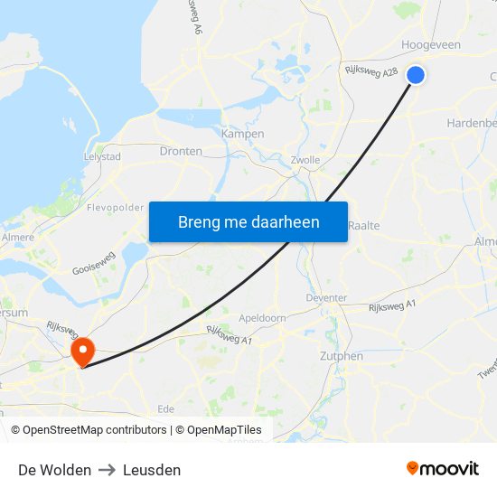 De Wolden to Leusden map