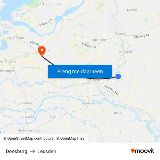Doesburg to Leusden map