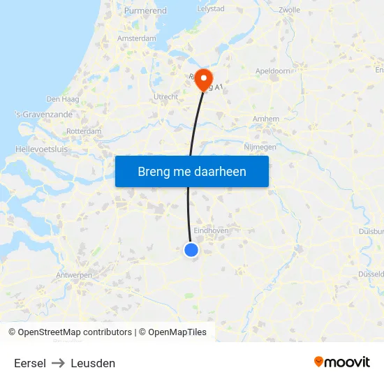 Eersel to Leusden map