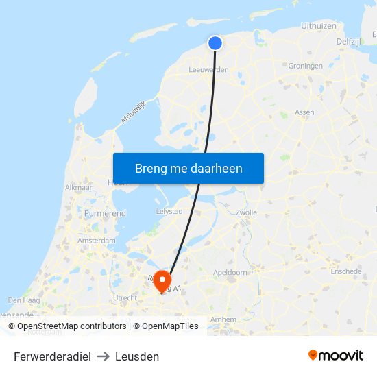 Ferwerderadiel to Leusden map