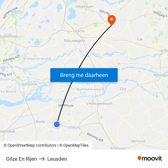 Gilze En Rijen to Leusden map