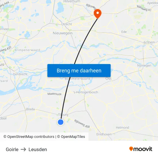 Goirle to Leusden map